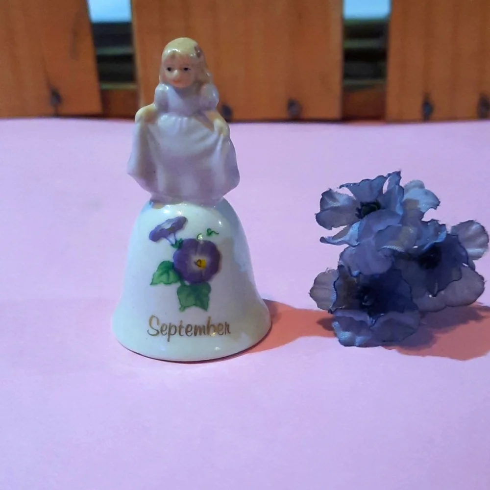 Vintage collectible birthday girl miniature Bell